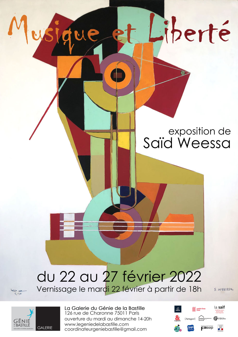 Affiche exposition Saïd Weessa - Musique et Liberté